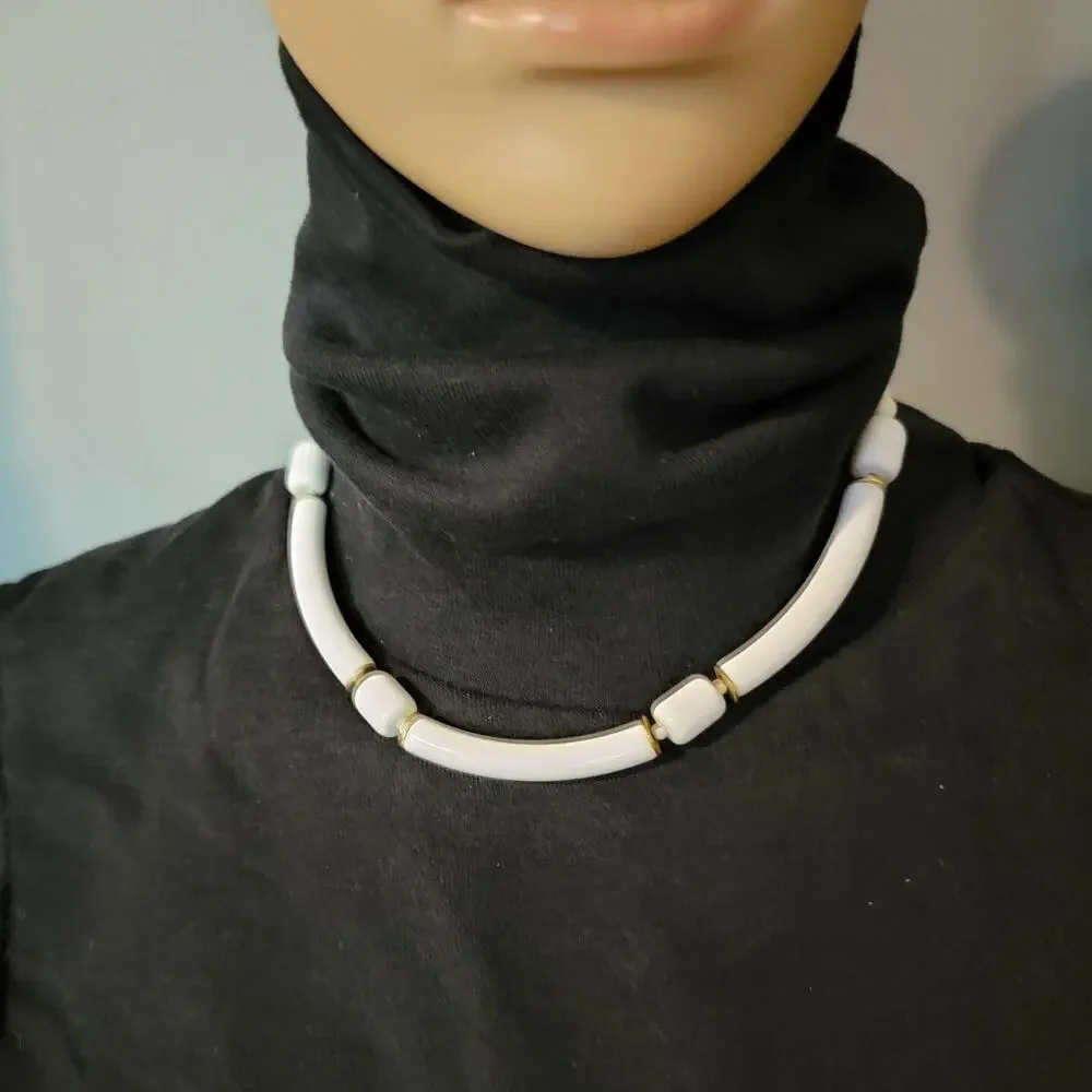 Vintage Lucite Tubular Necklace, 16